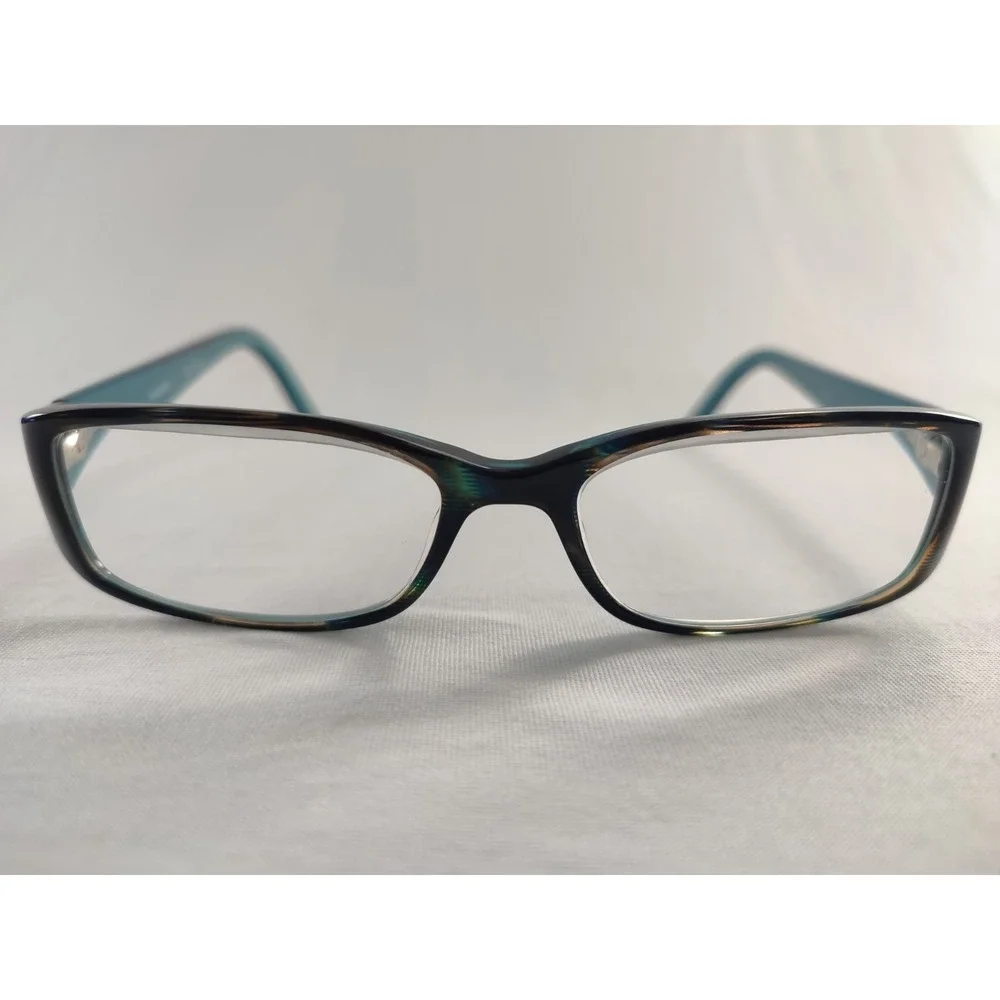 Marchon NYC‎ Dakota 320 Teal Black Striated Eyeglasses Frames 52-16-135